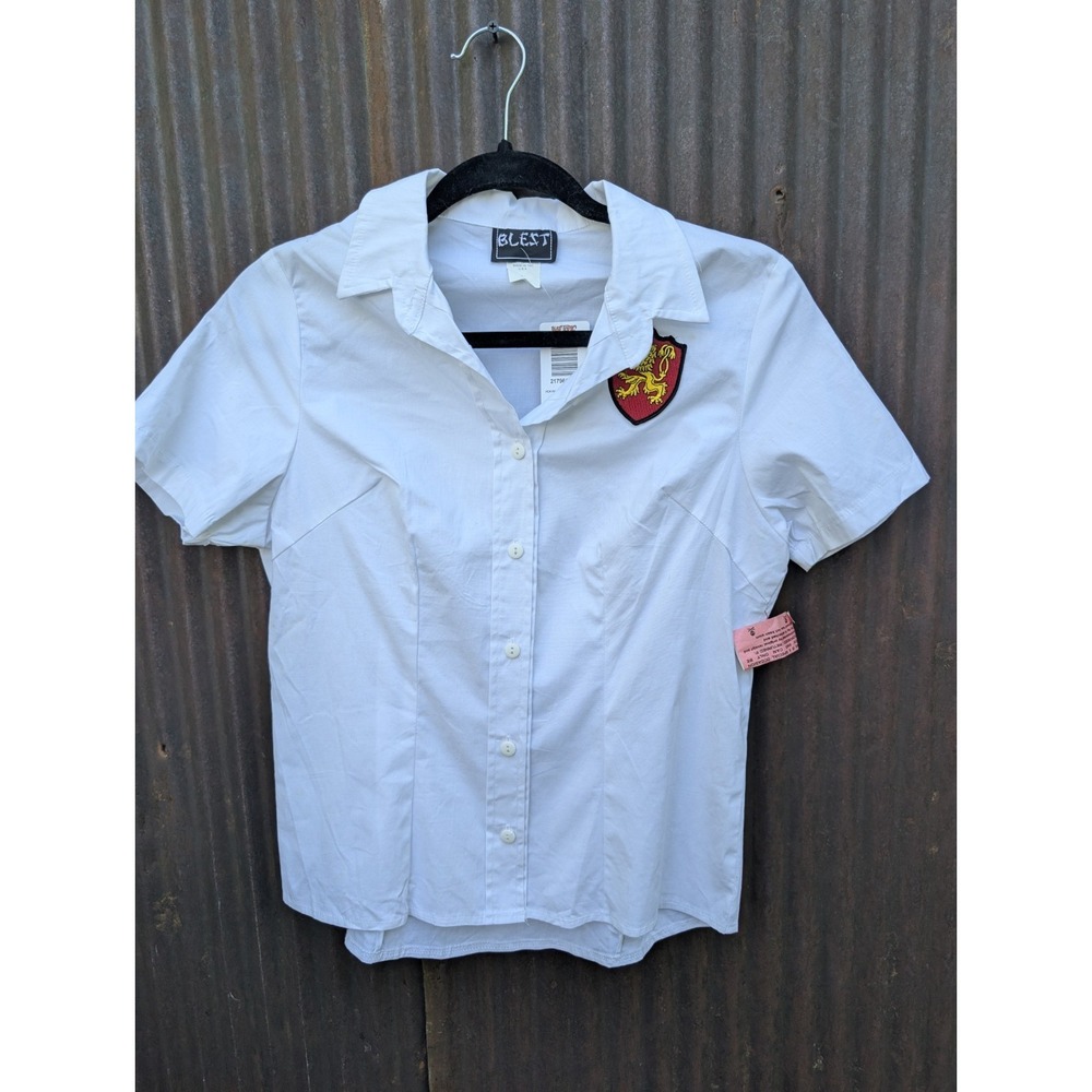 Women School Girl Blouse Junior Size Large Crest Lion University Academia Potter